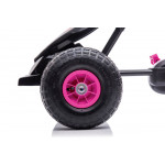 Šľapacia kára LEAN CARS Gokart G18 s nafukovacími kolesami - ružová